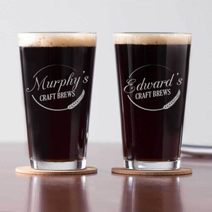 Personalized Pint Glass - Craft Brews — custom engraved in Indiana