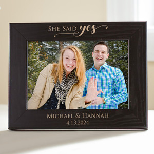 Personalized Engagement Picture Frame (Black) — custom engraved in Indiana