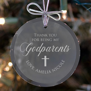 Personalized Godparents Ornament — custom engraved in Indiana