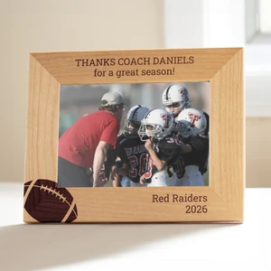 Personalized Football Coach Picture Frame — custom engraved in Indiana