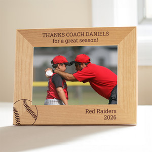Personalized Baseball Coach Picture Frame — custom engraved in Indiana