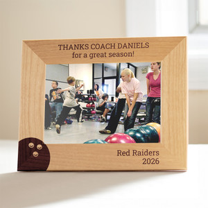 Personalized Bowling Coach Picture Frame — custom engraved in Indiana