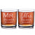 Pair of Personalized Mr. and Mrs. Whiskey Glasses in white