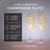 Mr & Mrs Champagne Glasses showing engraving quality and product construction detail