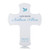 Baptism Wall Cross for Boys in blue on white background
