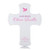 First Communion Wall Cross for Girls in pink on white background