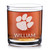 Personalized Clemson Tigers whiskey glass, custom engraved with your name