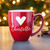 Heart Mug displayed in holiday setting