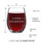 Personalized laser engraved stemless wine glass specs and details