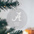 Alabama Crimson Tide Glass Ornament alternate angle showing engraving and finish
