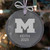 Personalized Michigan Wolverines Glass Ornament — custom engraved in Indiana
