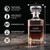 Personalized whiskey decanter — dimensions and engraving area infographic