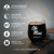 Personalized engraved stemless wine glass — dimensions and engraving area infographic