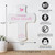 Personalized First Communion Wall Cross for Girls — dimensions and hanging detail infographic