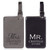 Mr & Mrs Luggage Tags Pair in black