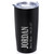 Personalized Groomsman stainless steel coffee tumbler in black.