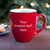 Create Your Own Custom Engraved Coffee Mug displayed in holiday setting