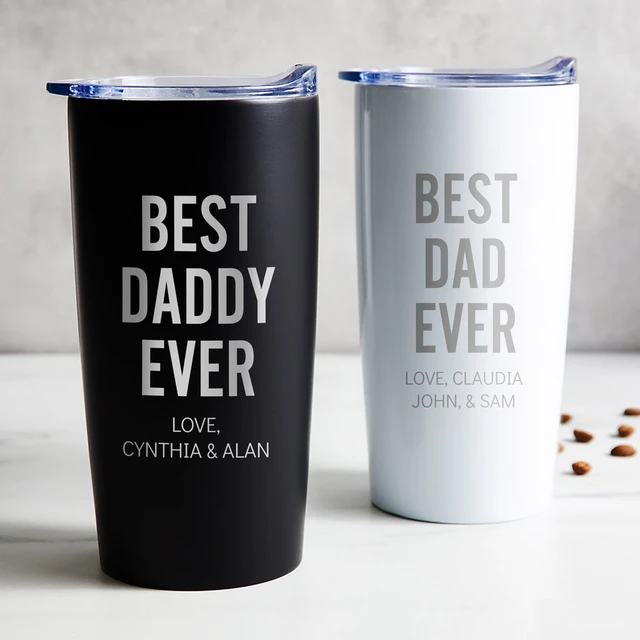Personalized Best Dad Ever engraved tumbler for Father's Day