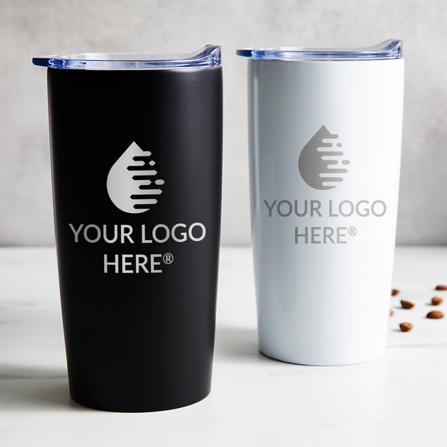 Custom logo engraved 20 oz stainless steel coffee tumbler for bulk employee gifts