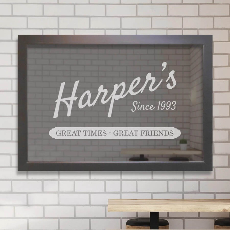 Custom Bar Mirror - Modern Angled Name