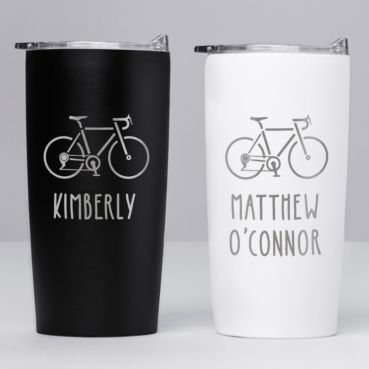 Personalized Bicycle Tumbler — custom engraved in Indiana