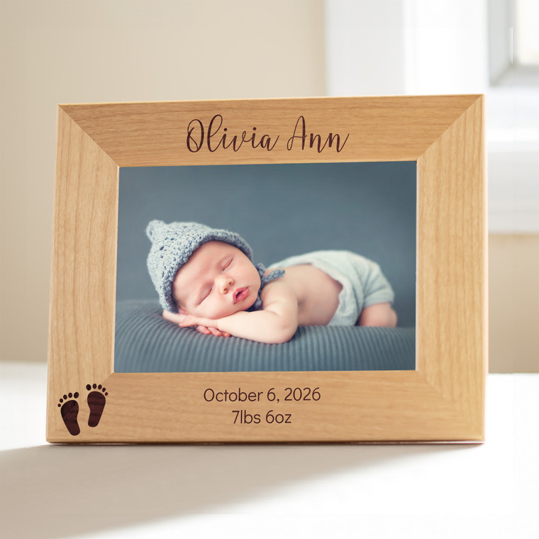 Personalized New Baby Picture Frame — custom engraved in Indiana