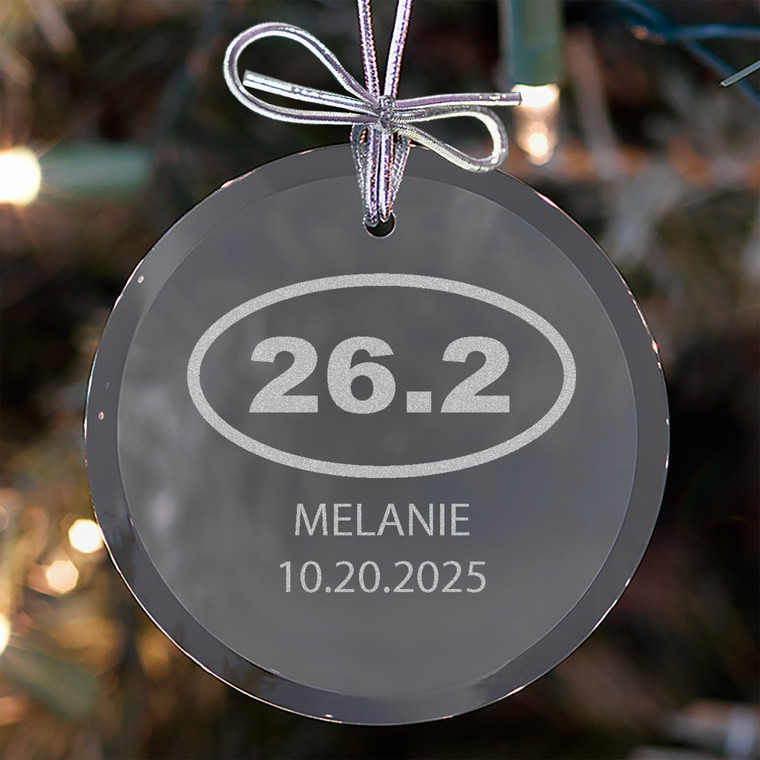 Personalized Marathon Runner Ornament — custom engraved in Indiana