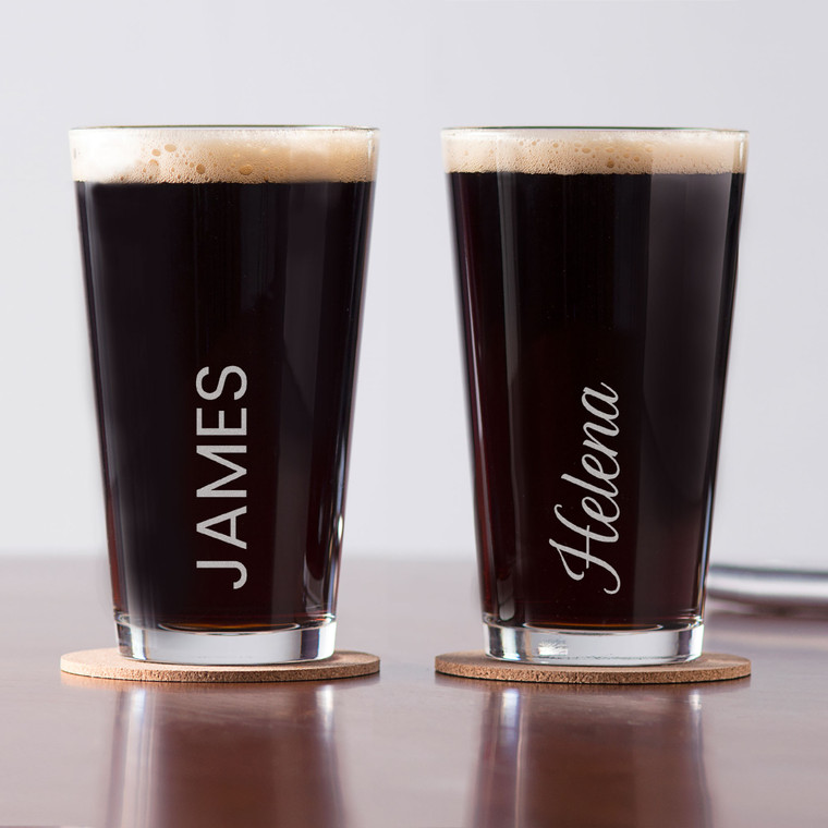 personalized pint glass name engraved