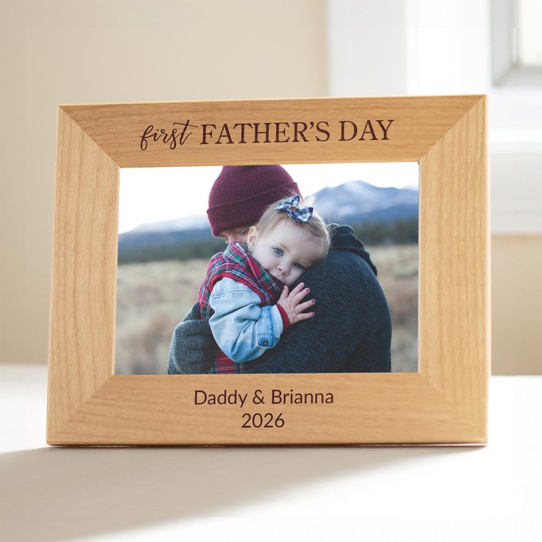Personalized First Father's Day Picture Frame — custom engraved in Indiana