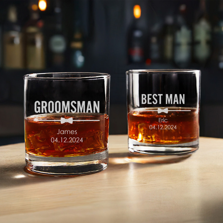 Personalized Scotch Whiskey Glass for Groomsman