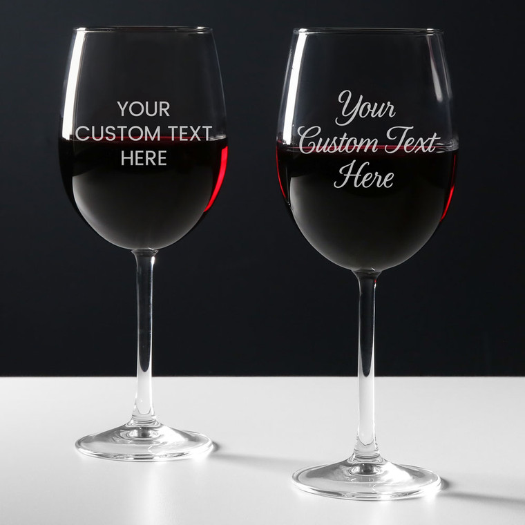 Engraved Personalized Wine Glass with Your Text