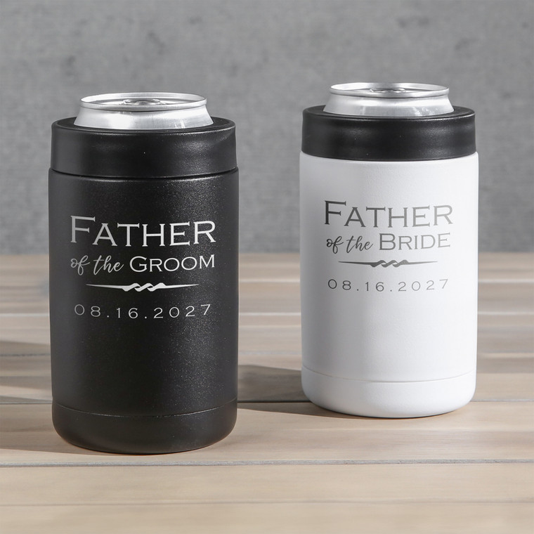 Personalized Personalized Father of the Bride or Father of the Groom Can Cooler — custom engraved in Indiana