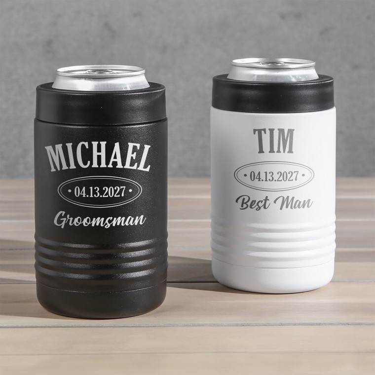 Personalized Wedding Party Stainless Steel Can Coolers