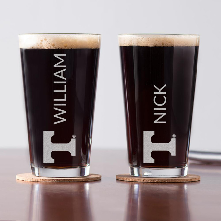Personalized Tennessee Volunteers Pint Glass — custom engraved in Indiana