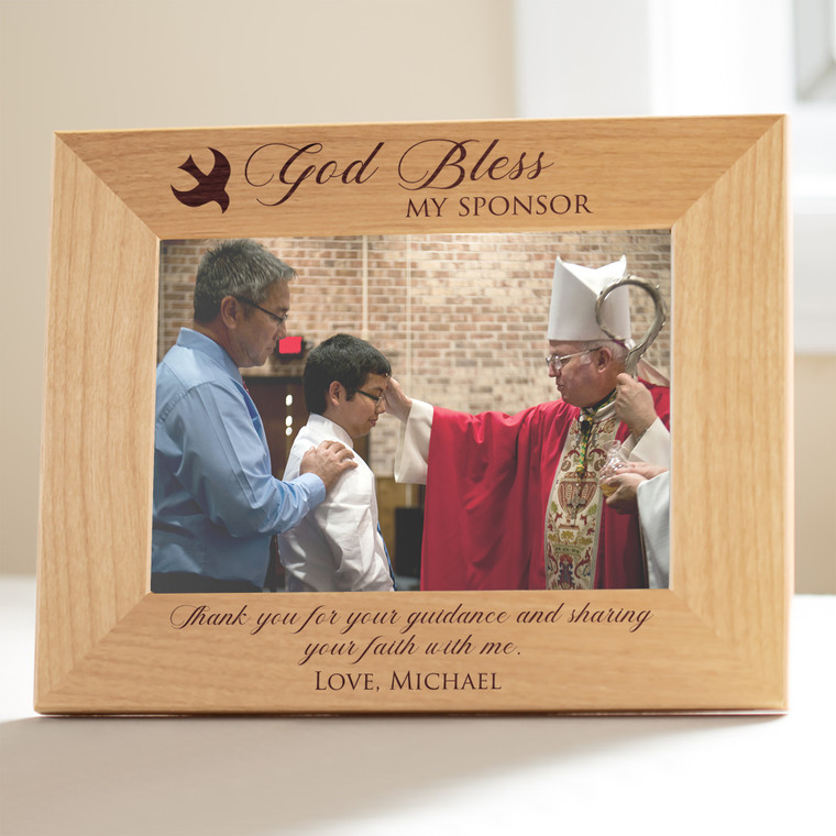 Personalized Confirmation Sponsor Picture Frame — custom engraved in Indiana