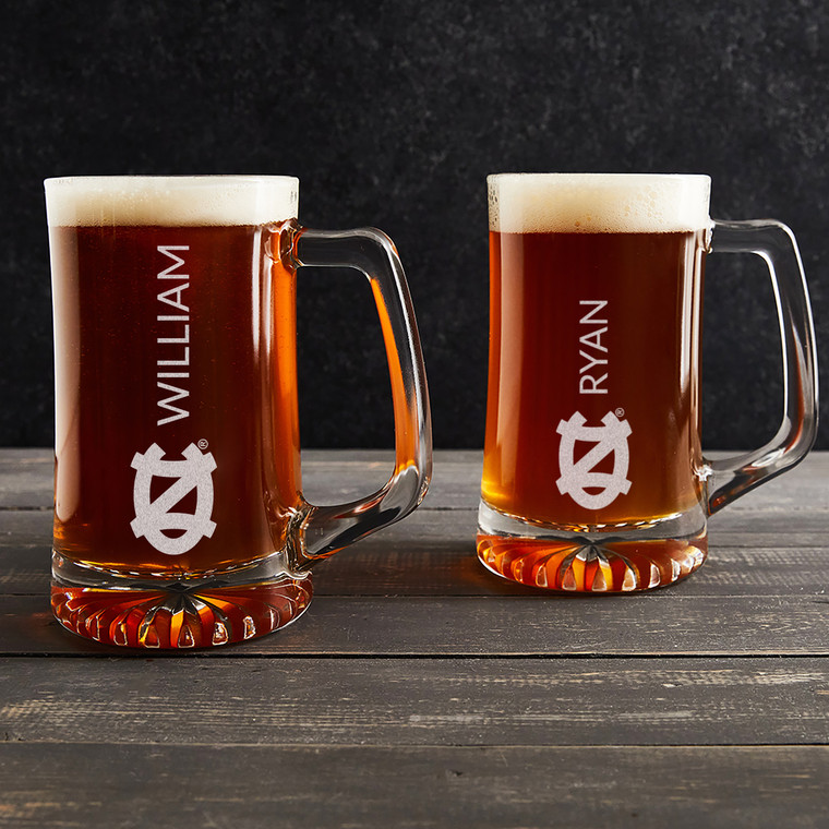 Personalized North Carolina Tar Heels Beer Mug — custom engraved in Indiana