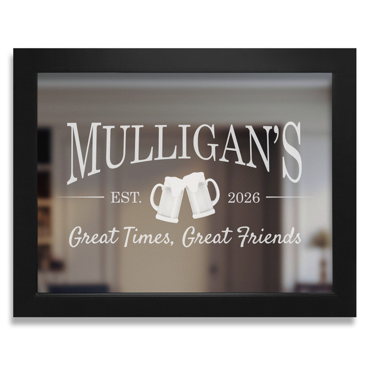 Personalized Custom Bar Mirror - Beer Mugs — custom engraved in Indiana