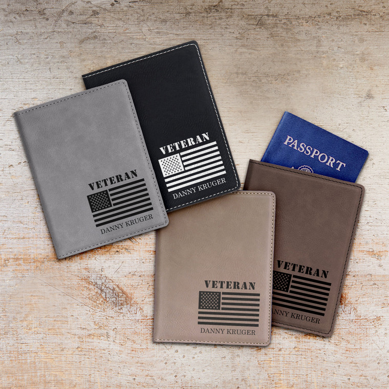 Personalized Veteran Passport Cover — custom engraved in Indiana