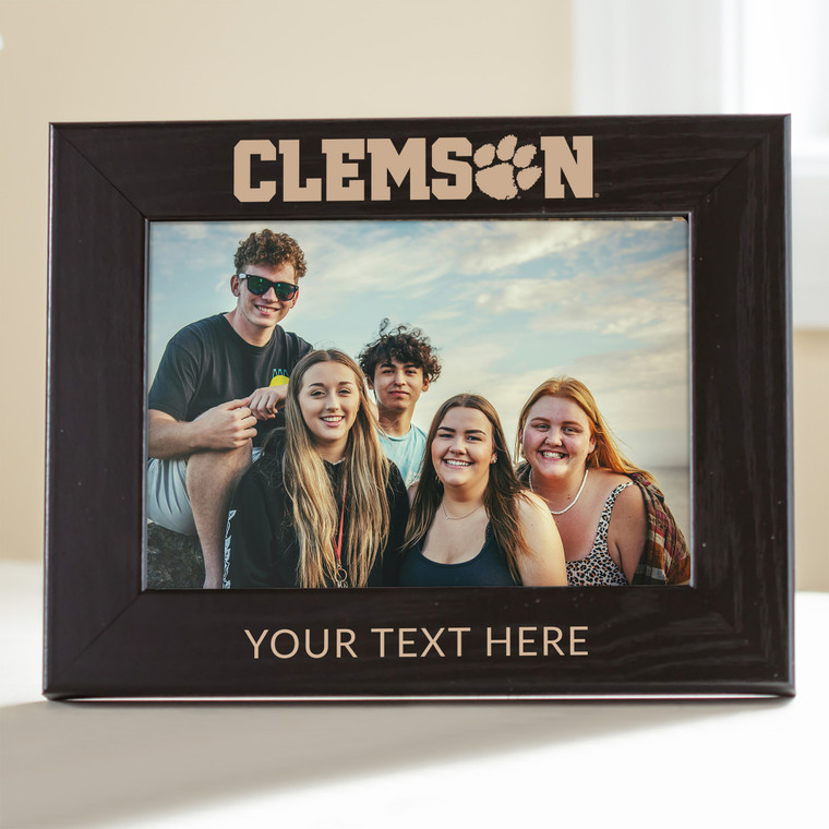 Personalized Clemson Tigers Black 5x7 Picture Frame — custom engraved in Indiana