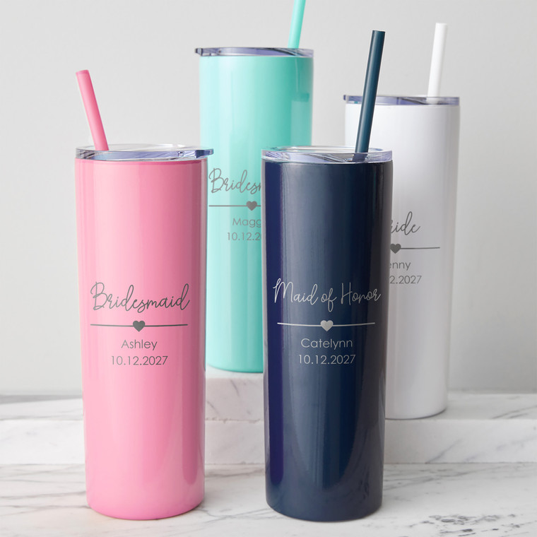 Personalized Bridesmaid Tumbler — custom engraved in Indiana