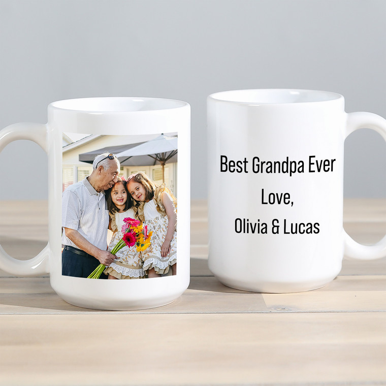 Personalized Grandpa Photo Coffee Cup with your picture and text