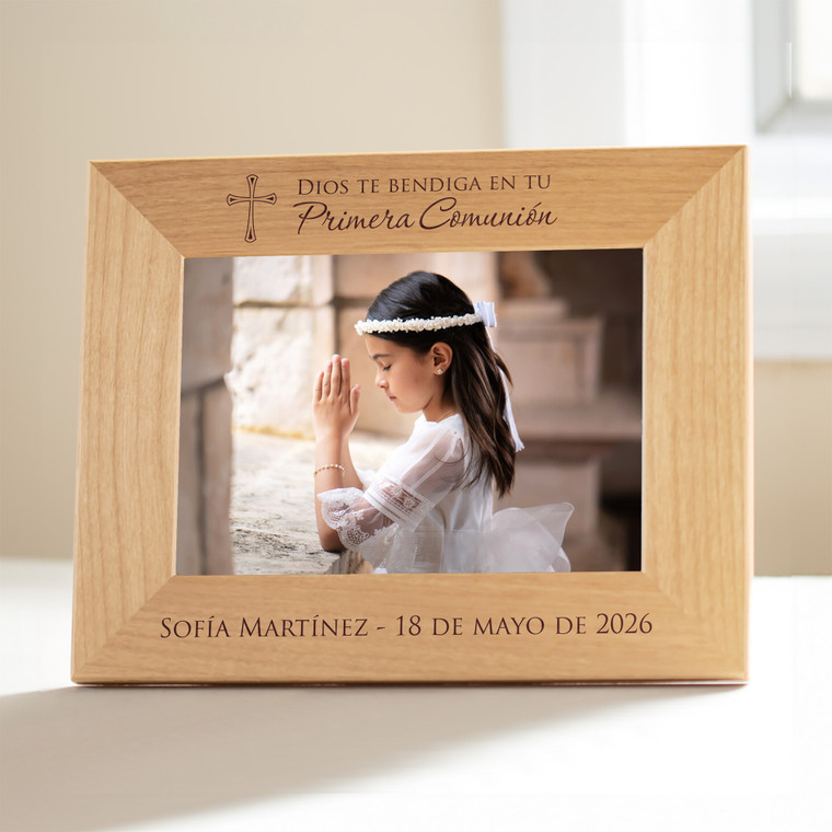 Personalized First Communion Picture Frame — custom engraved in Indiana
