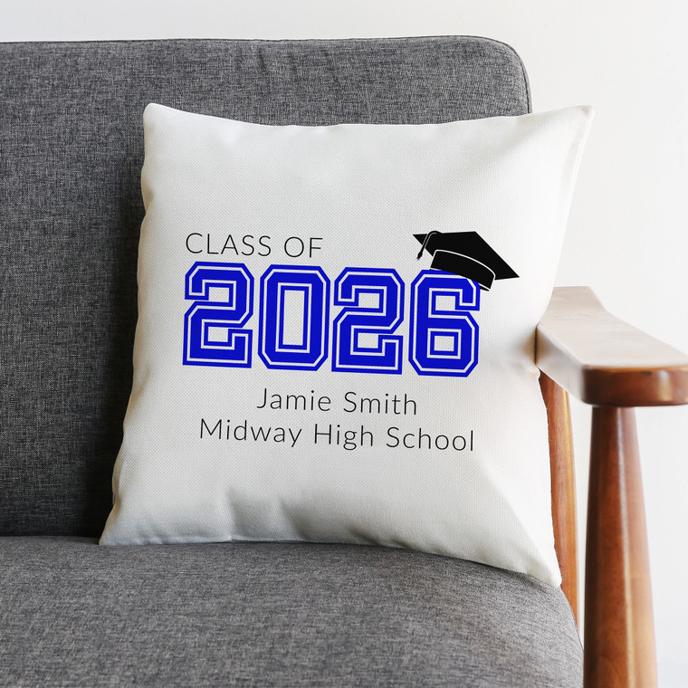 Custom grad pillow with your personalized graduation info