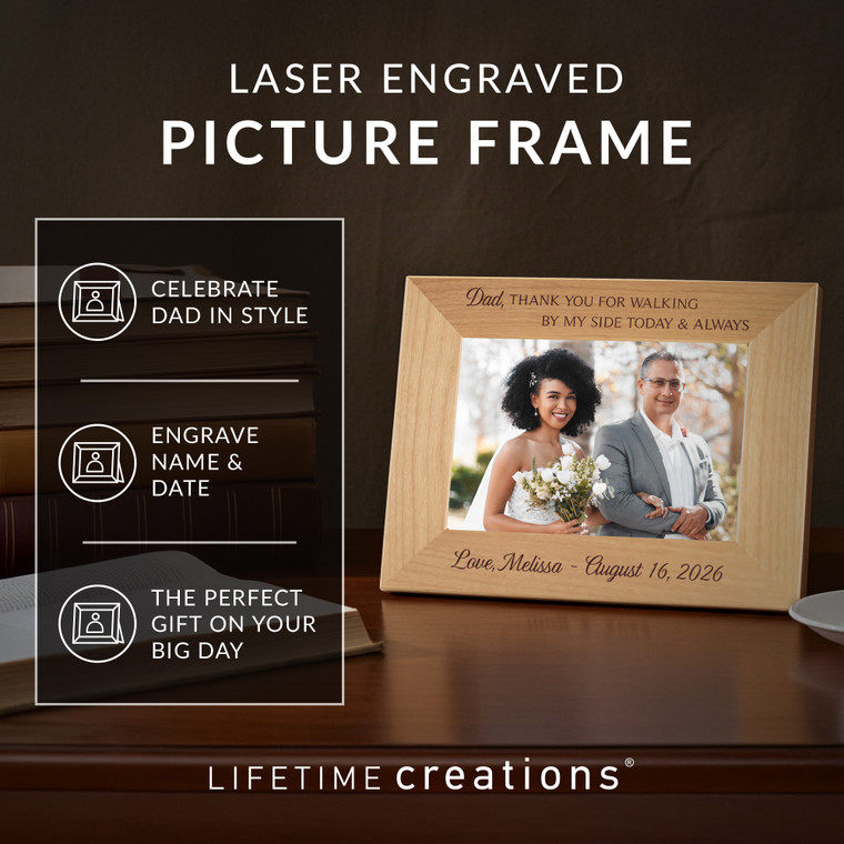 Personalized Father of the Bride Picture Frame — custom engraved in Indiana