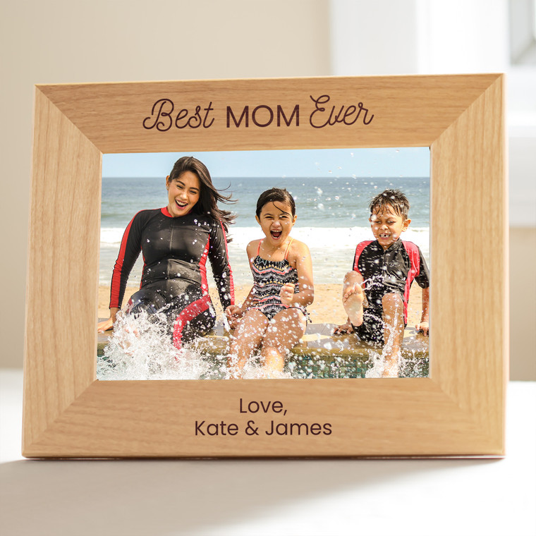 Personalized Best Mom Ever Picture Frame — custom engraved in Indiana