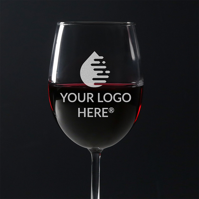 Personalized Logo Engraved Wine Glasses for Bulk Orders — custom engraved in Indiana