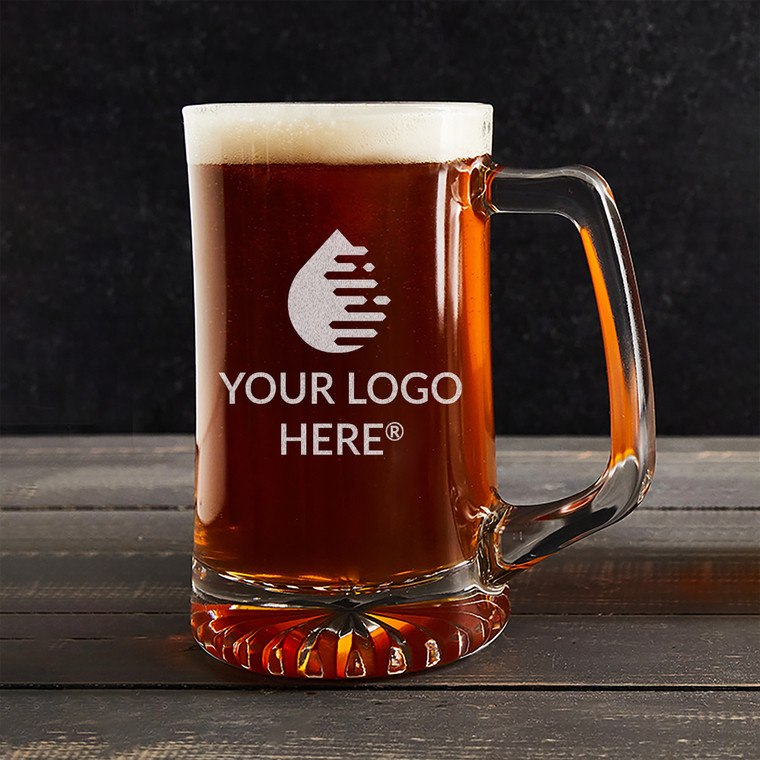 Bulk Custom Engraved Beer Mugs with Logo by Lifetime Creations. Laser engraved with you custom logo or artwork.