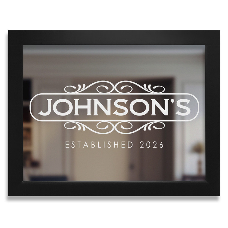 Personalized Bar Mirror - Elegant Name — custom engraved in Indiana