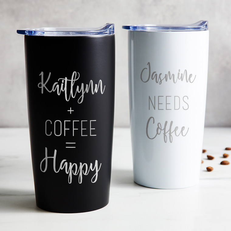 Personalized Need Coffee Tumbler — custom engraved by Lifetime Creations