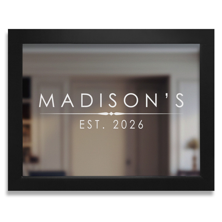 Personalized Bar Mirror - Modern Name — custom engraved in Indiana